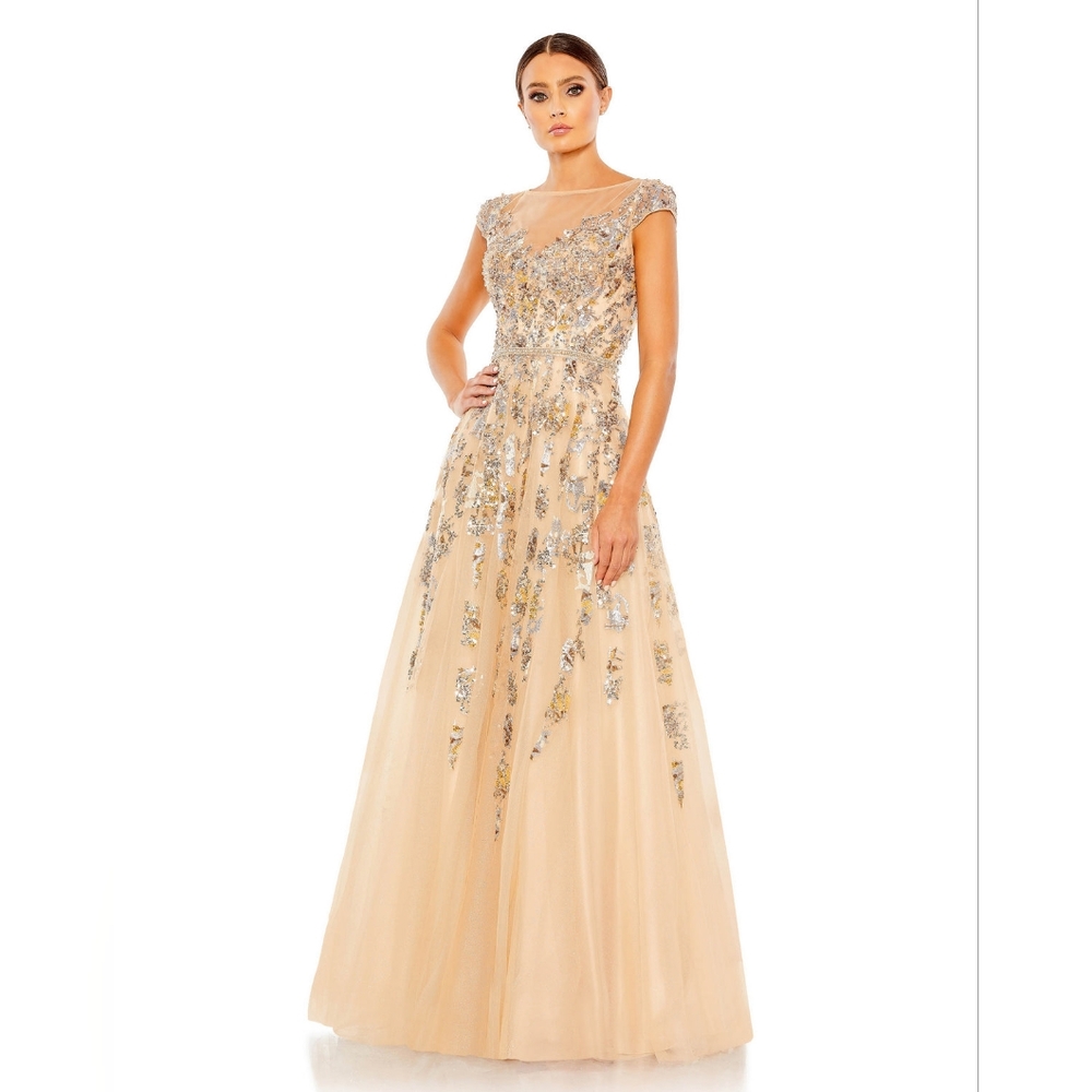 Mac Duggal Gold Embellished Gown